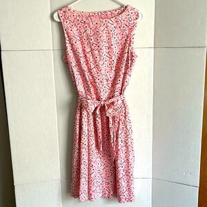 Anne Klein women’s sleeveless dress.  Size10, pink/white/black/red.